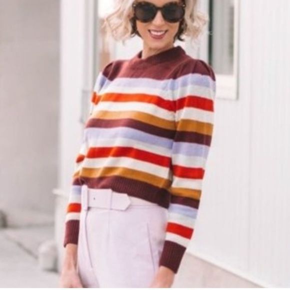 Wayf Emma Stripe Long Sleeve Sweater Small - Picture 6 of 9